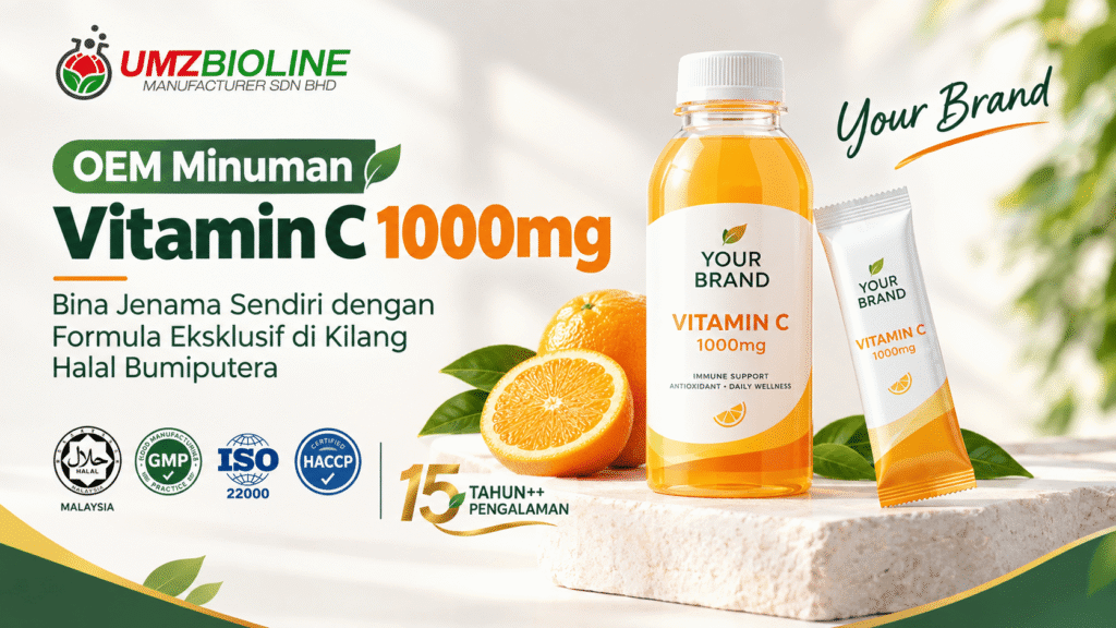 OEM minuman vitamin C 1000mg ready to drink keluaran kilang halal UMZ Bioline